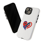 Heart Face Phone Case Red & Blue Abstract Love Design