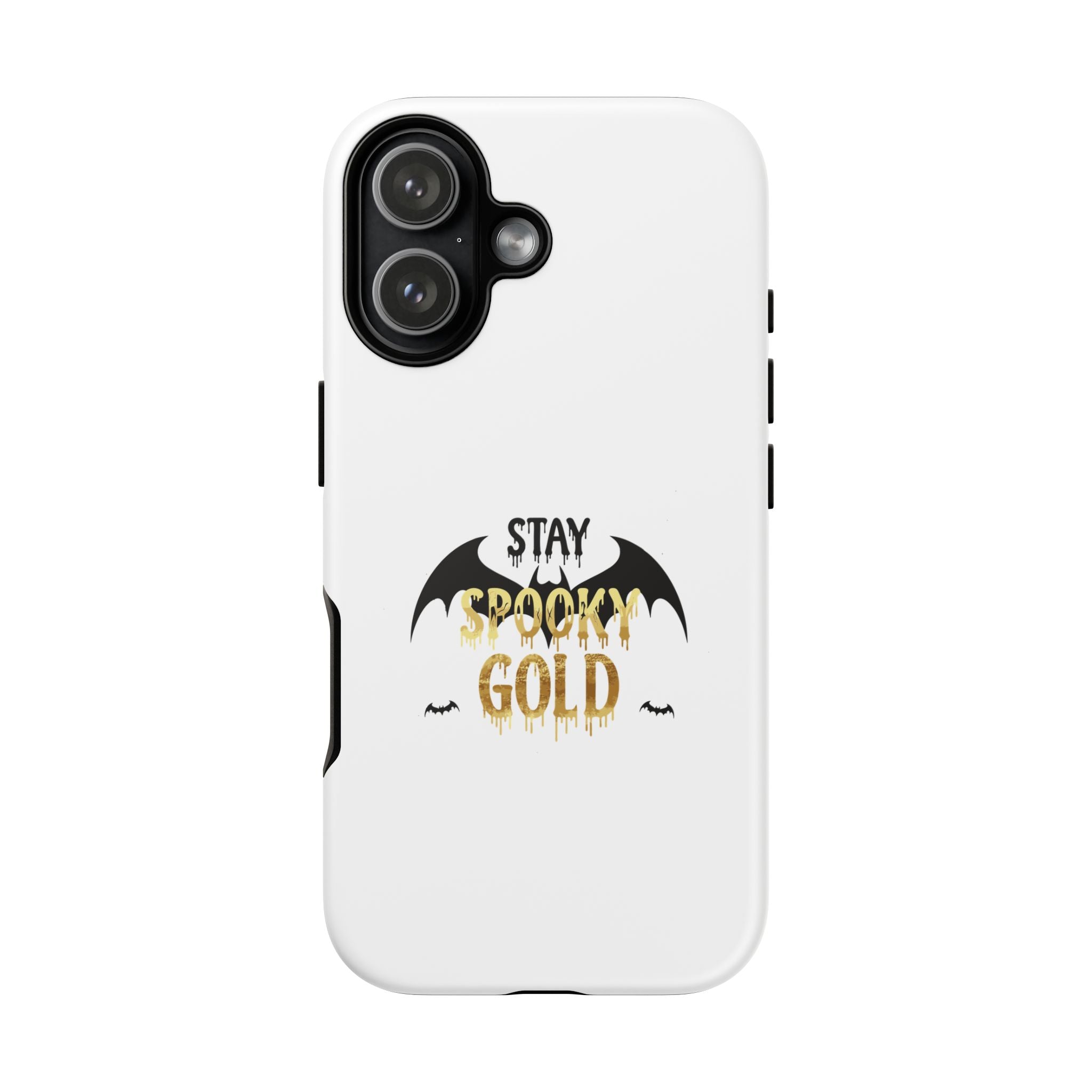 Stay Spooky Gold Phone Case Halloween Bat Design