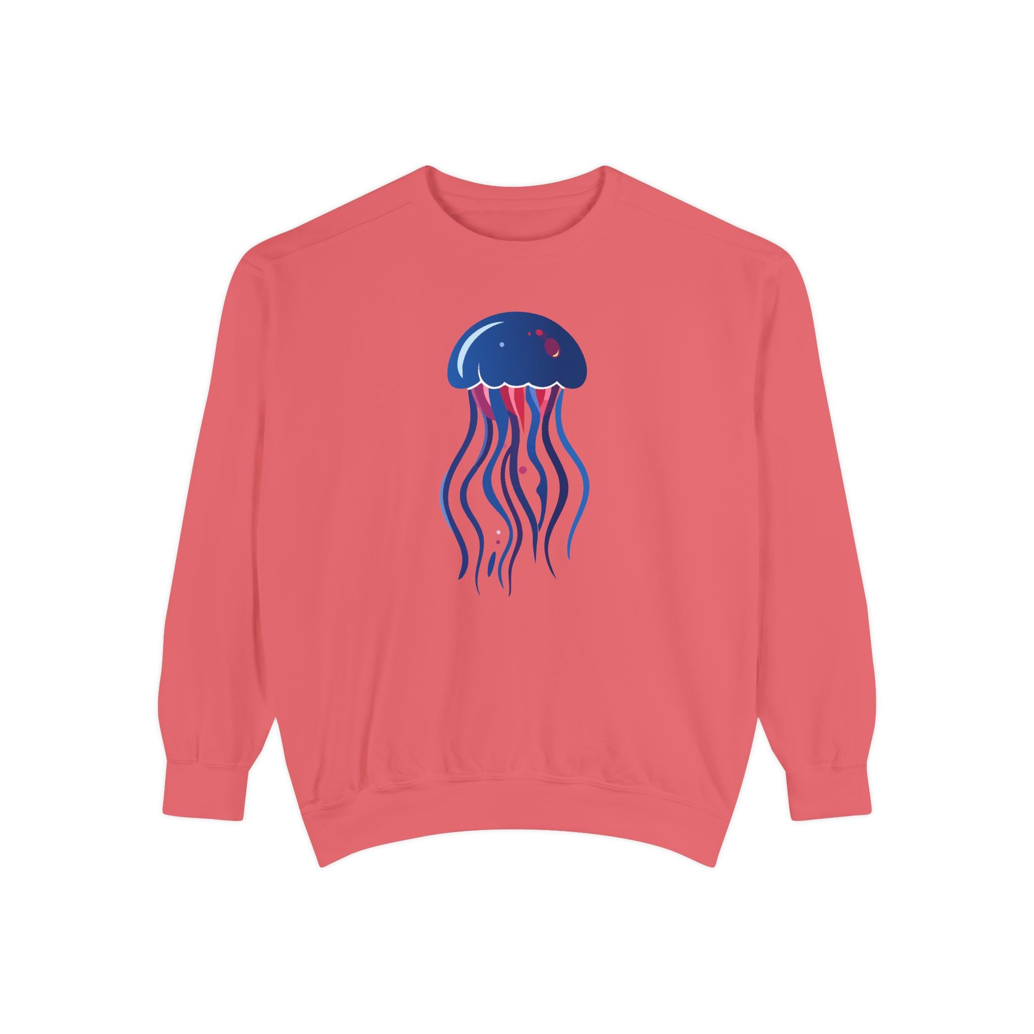 Jellyfish Graphic Sweatshirt Nautical Blue Ocean Crewneck