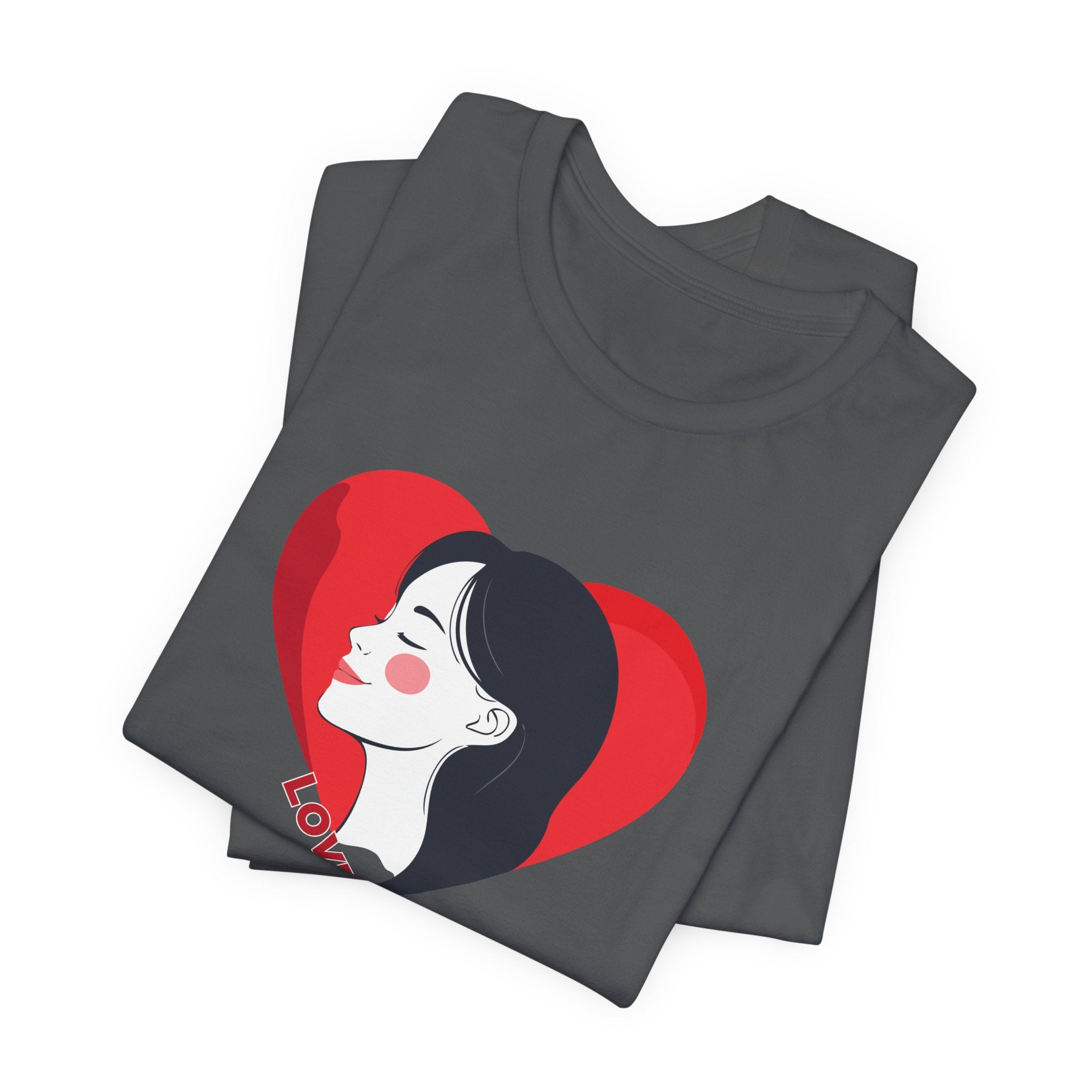T-Shirt Retro Woman in Heart 'Love' Graphic Tee