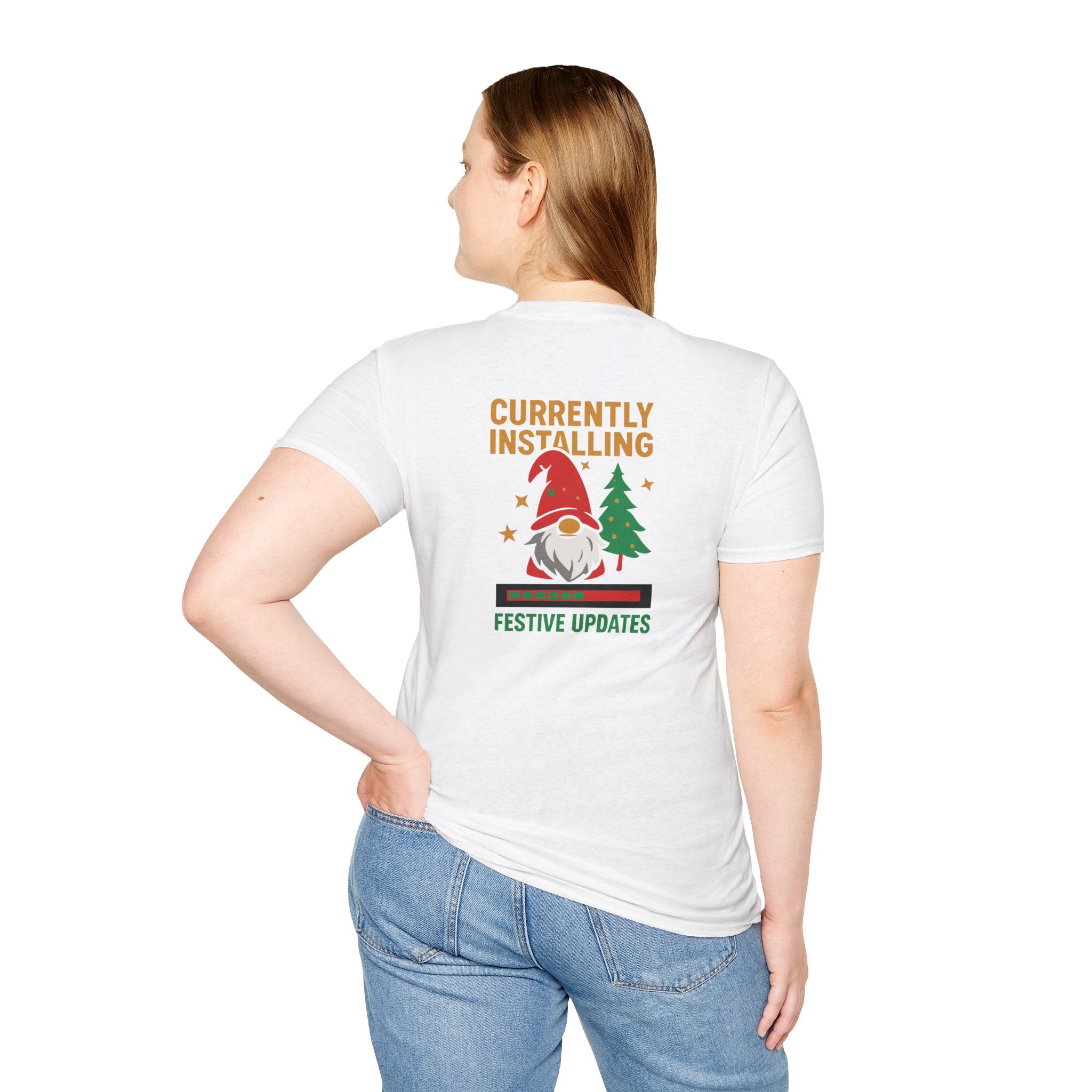 Currently Installing Festive Updates Christmas T-Shirt Holiday Gnome Tee