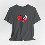Heart Portrait Tee Romantic Face Heart Graphic T‑Shirt