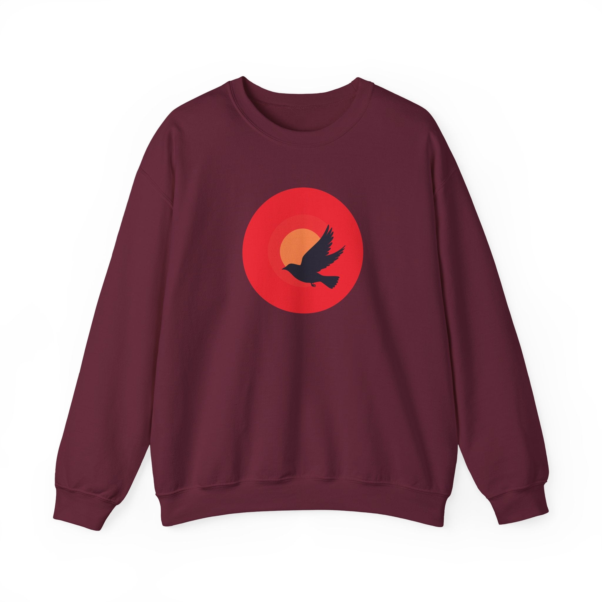 Copy of Bird silhouette sunset Sweatshirt | bird circle sunrise design