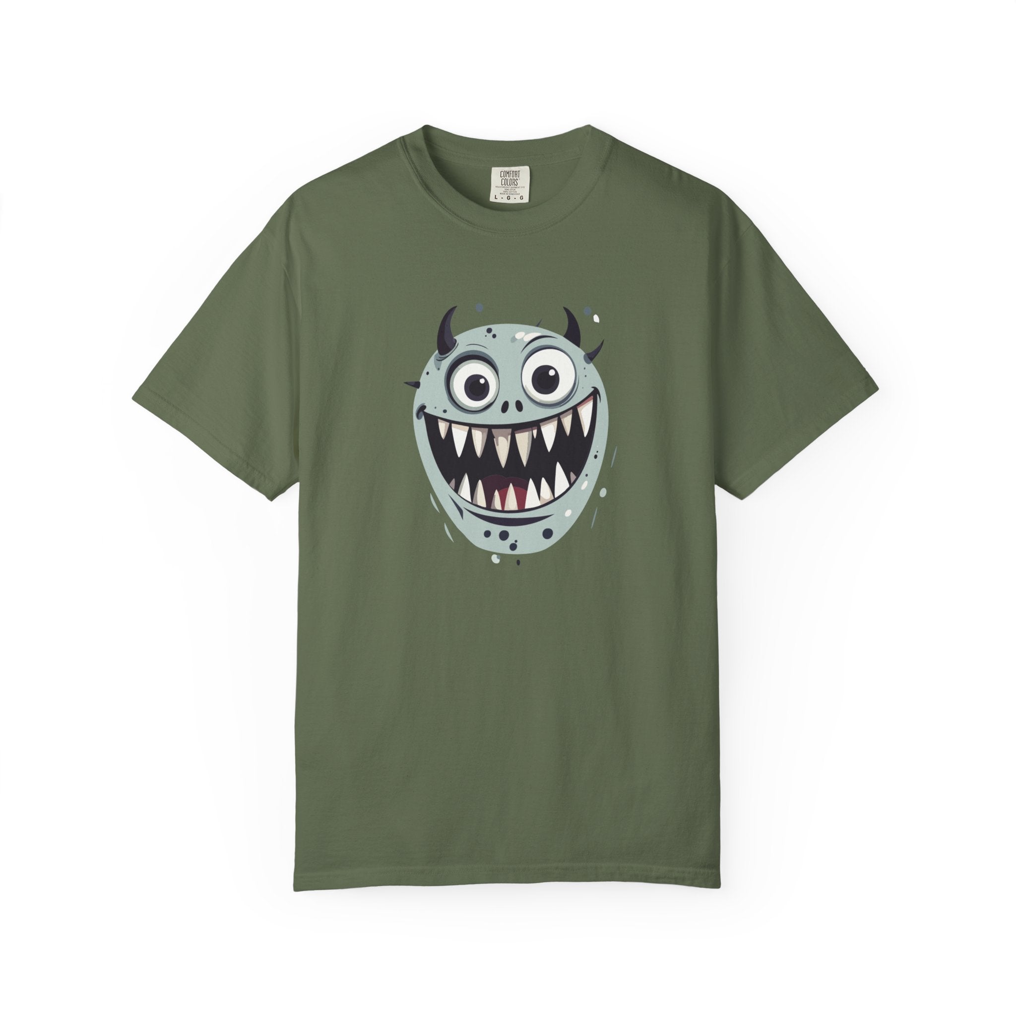Monster Face T-Shirt Funny Creepy Grinning Monster Graphic Tee