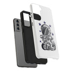Astronaut Biker Tough Phone Case Retro Space Helmet Rider with Stars