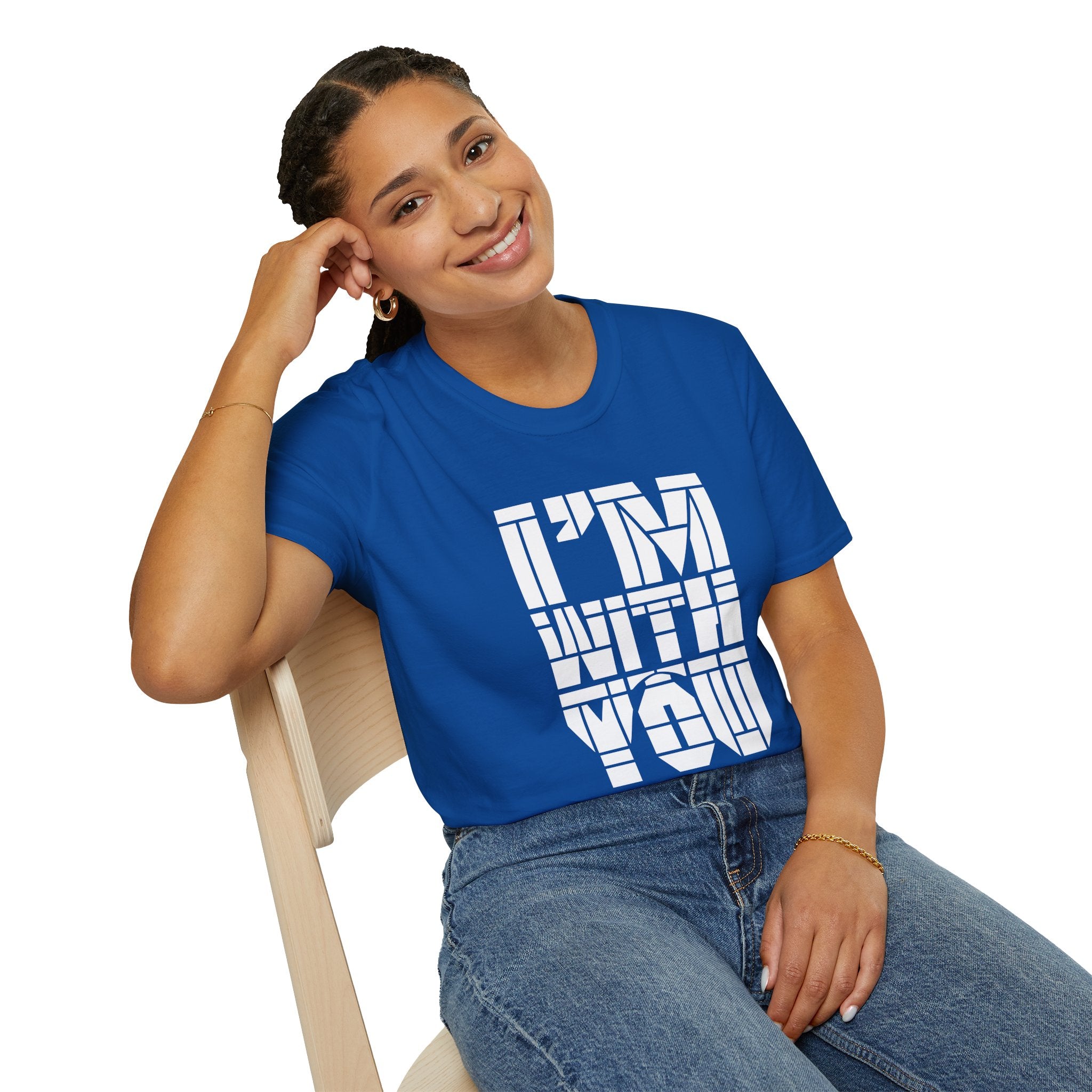 I’m With You Graphic Tee Bold Block Letter Statement T-Shirt