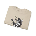 Corgi Playing Guitar Sweatshirt Cute Musical Dog Crewneck