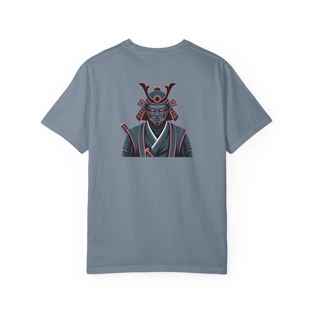 Samurai Warrior Graphic T-Shirt Retro Neon Japanese Armor Tee