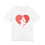 Heart Profile Tee - Minimal Romantic Woman Illustration T-Shirt