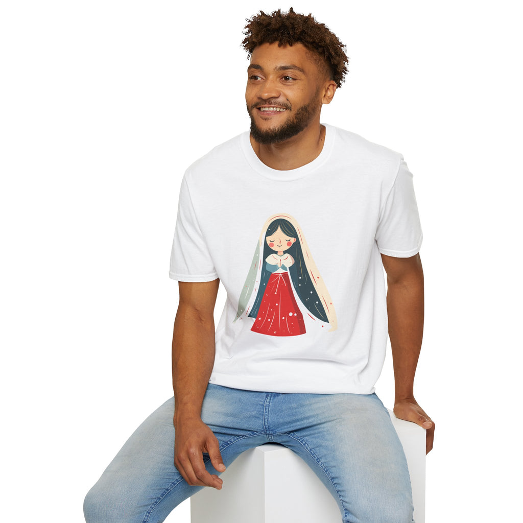 Virgin Mary Illustration T-Shirt — Cute Nativity Tee