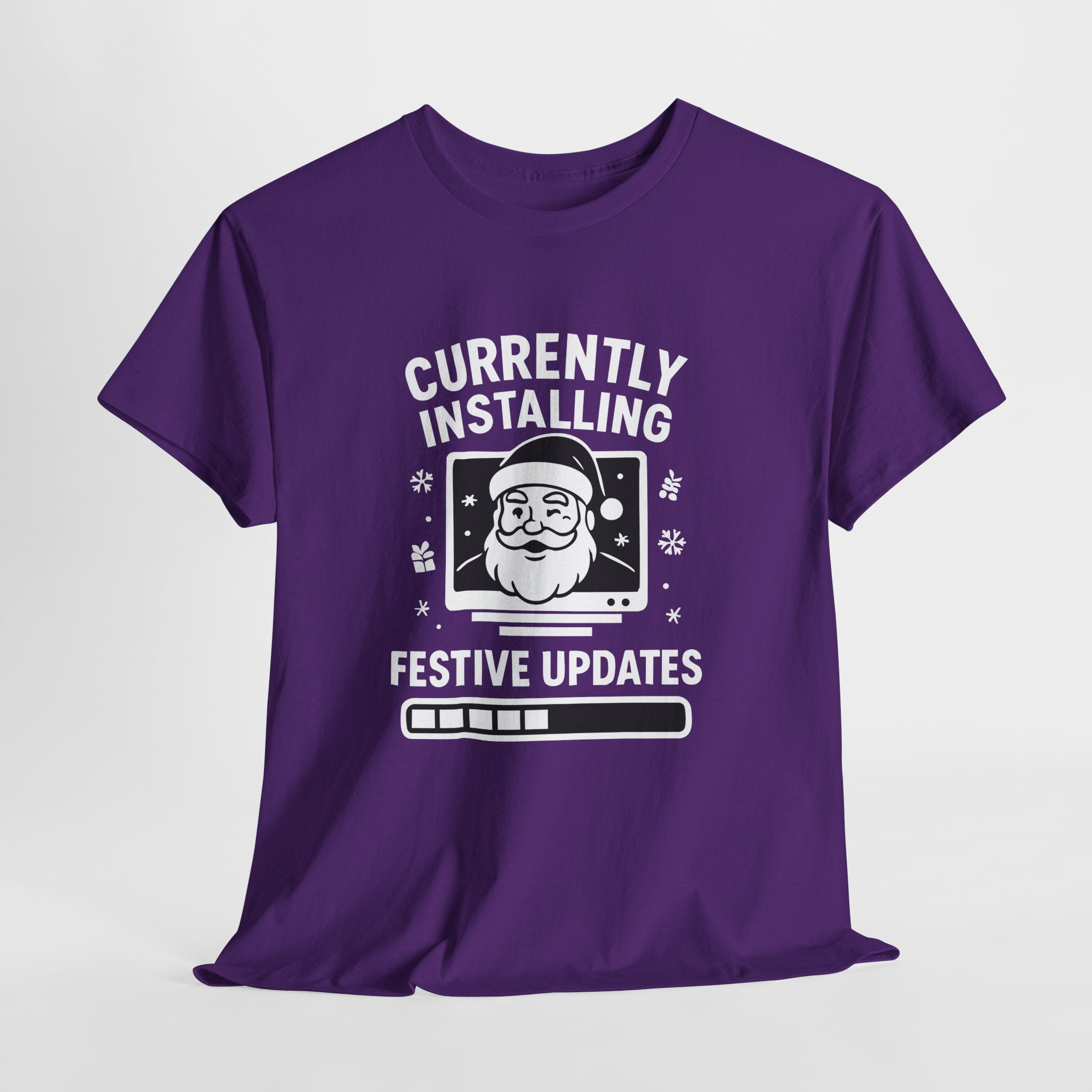 Currently Installing Festive Updates T-Shirt Funny Santa Christmas Holiday Tee