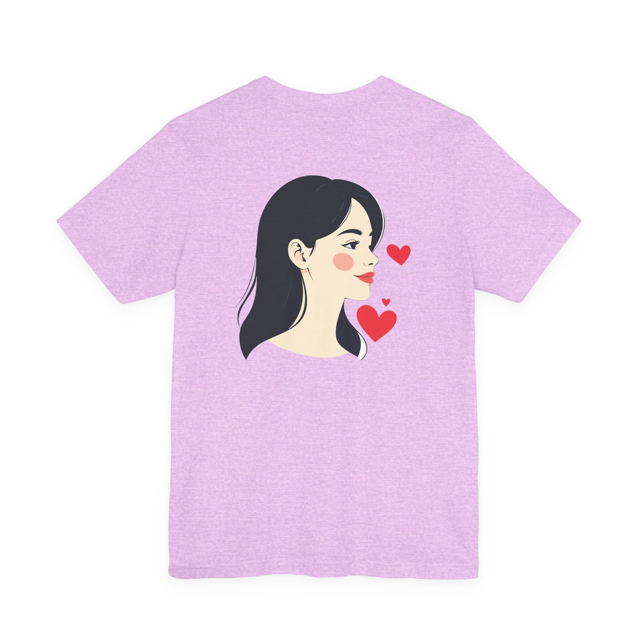 Heart Portrait Tee Romantic Face Heart Graphic T‑Shirt