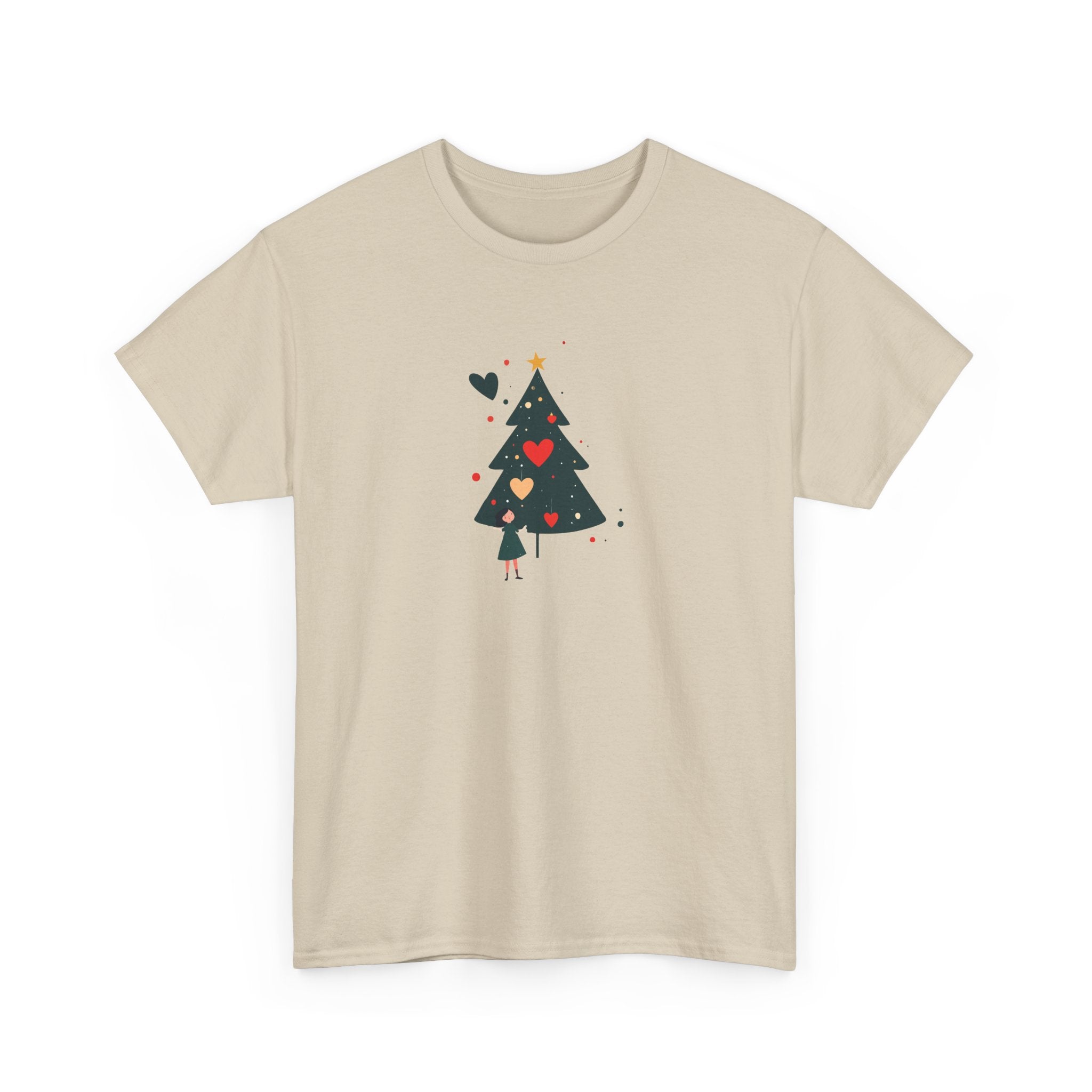 Christmas Tree Tee — Cute Heart Holiday T‑Shirt