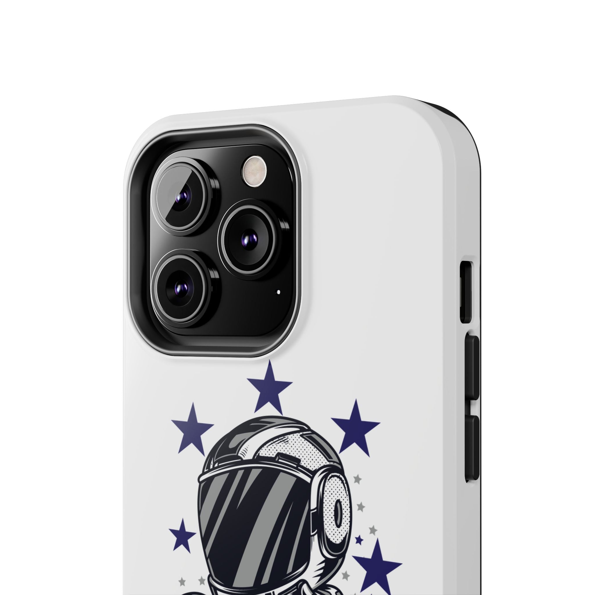 Astronaut Biker Tough Phone Case Retro Space Helmet Rider with Stars