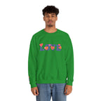 LOVE Floral Crewneck Sweatshirt Heart Pattern Cozy Pullover