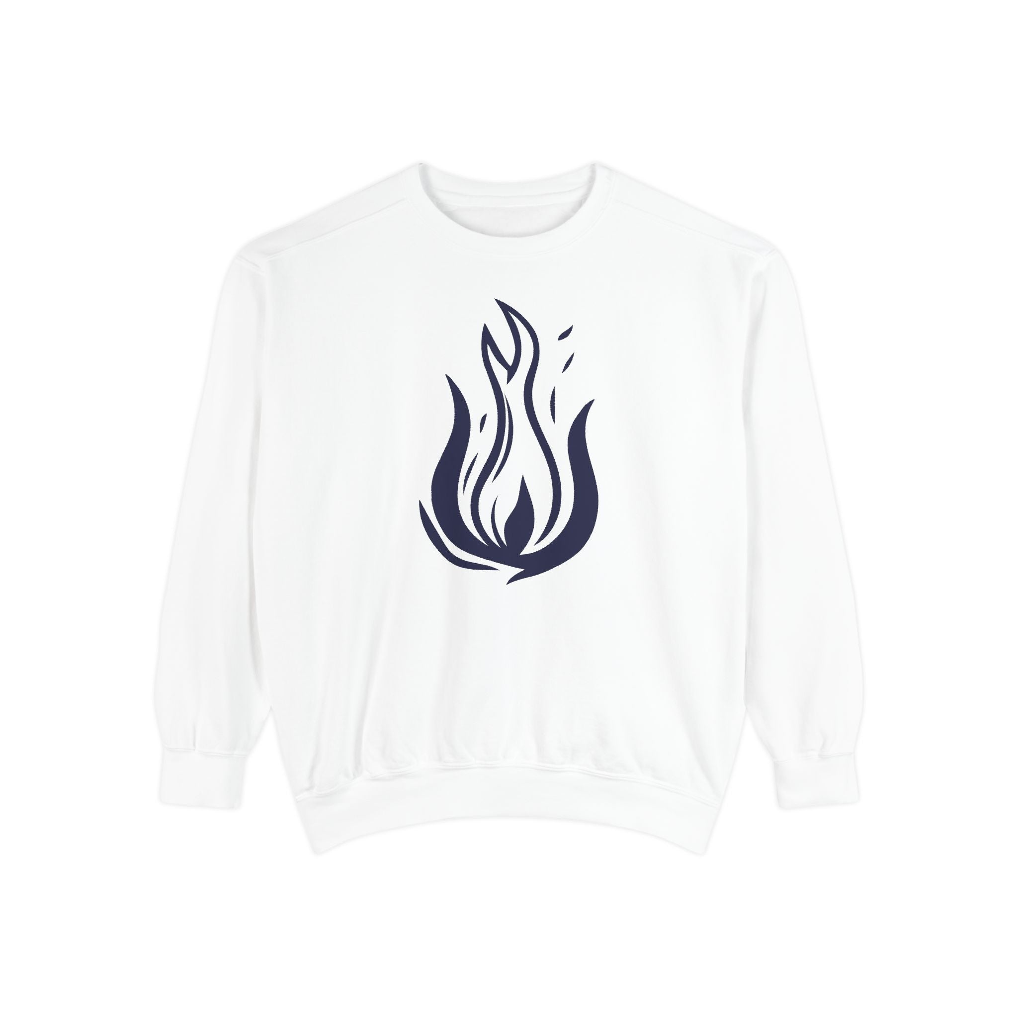 Stylized Flame Graphic Sweatshirt | Minimal Fire Illustration Crewneck