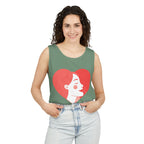 Heart Profile Tank Top — Minimal Feminine Love Graphic