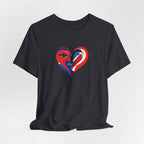 Heart Portrait Tee Romantic Face Heart Graphic T‑Shirt