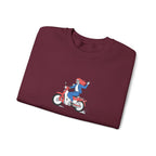 Biker Girl Retro Motorcycle Crewneck Sweatshirt