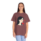 T-Shirt — Minimal Cute Girl Profile with Hearts Graphic