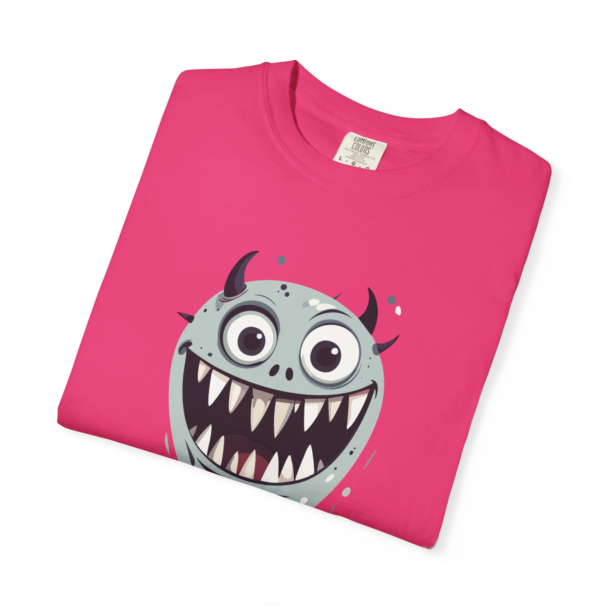 Monster Face T-Shirt Funny Creepy Grinning Monster Graphic Tee