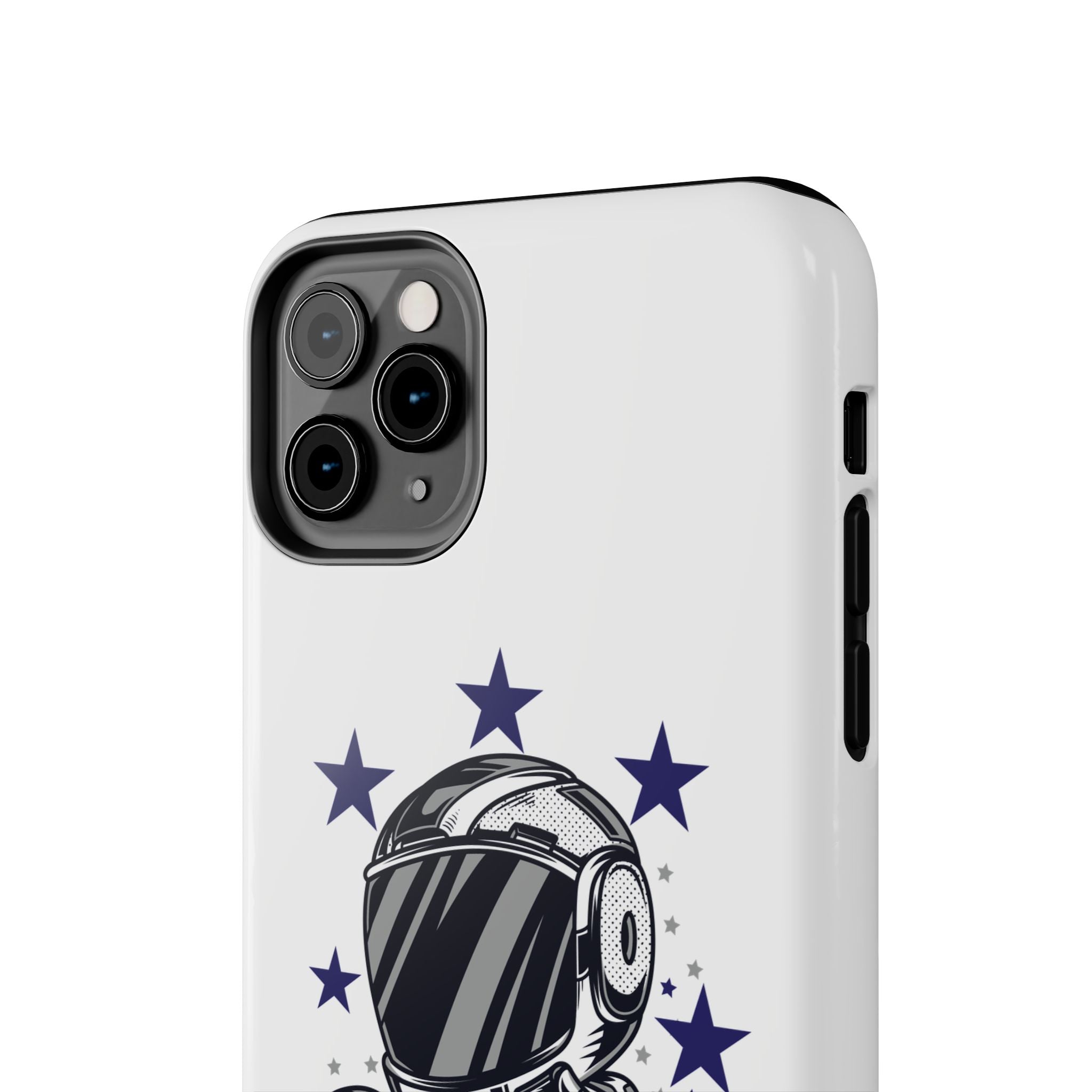 Astronaut Biker Tough Phone Case Retro Space Helmet Rider with Stars