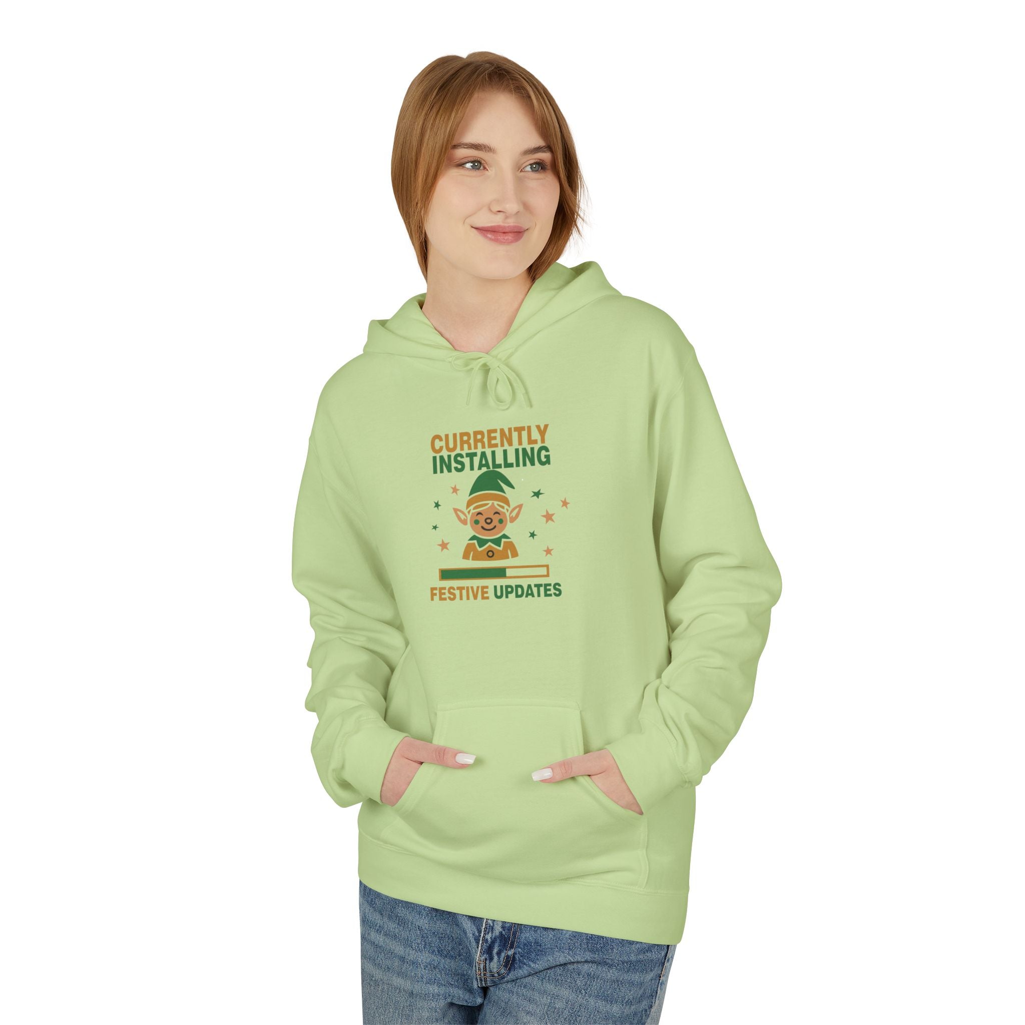 Holiday Hoodie "Currently Installing Festive Updates" Gingerbread Sweatshirt