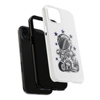 Astronaut Biker Tough Phone Case Retro Space Helmet Rider with Stars