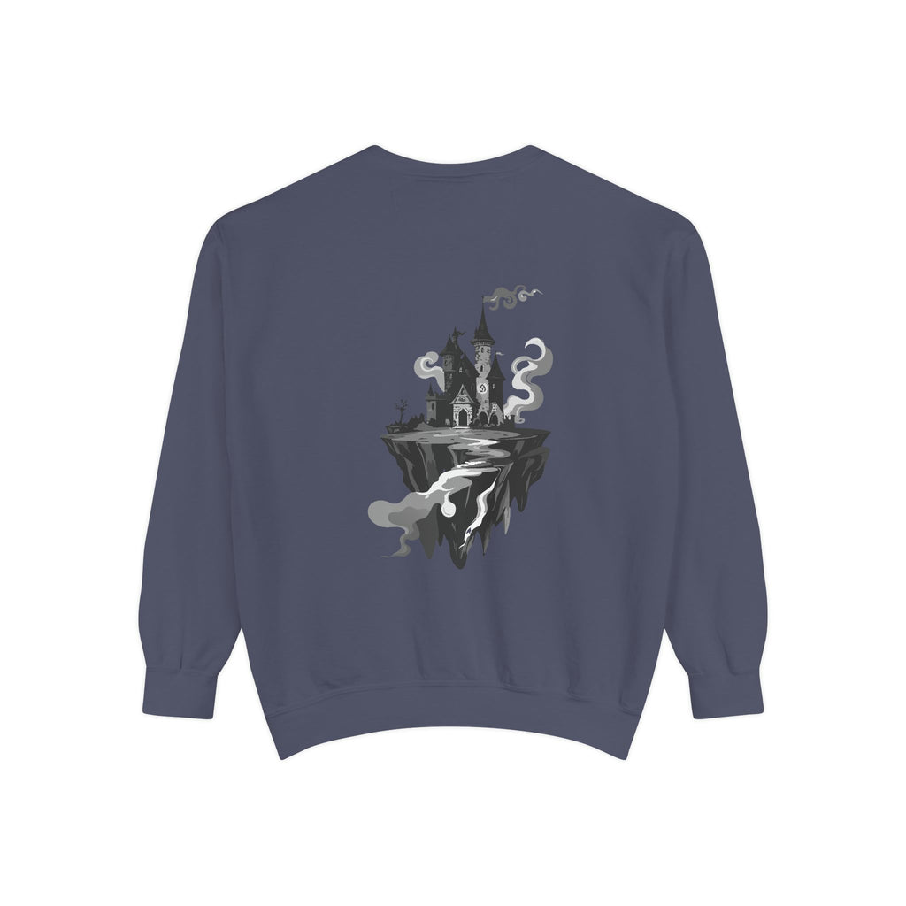 Floating Haunted Castle Sweatshirt Gothic Floating Island Crewneck