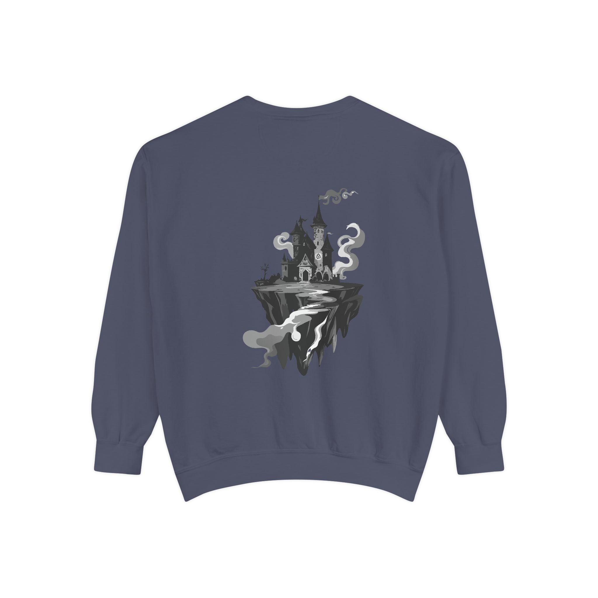 Floating Haunted Castle Sweatshirt Gothic Floating Island Crewneck
