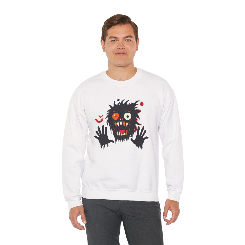 Halloween Monster Crewneck Sweatshirt Spooky Cute Monster Graphic