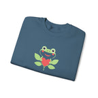 Unisex Frog Holding Heart Crewneck Sweatshirt