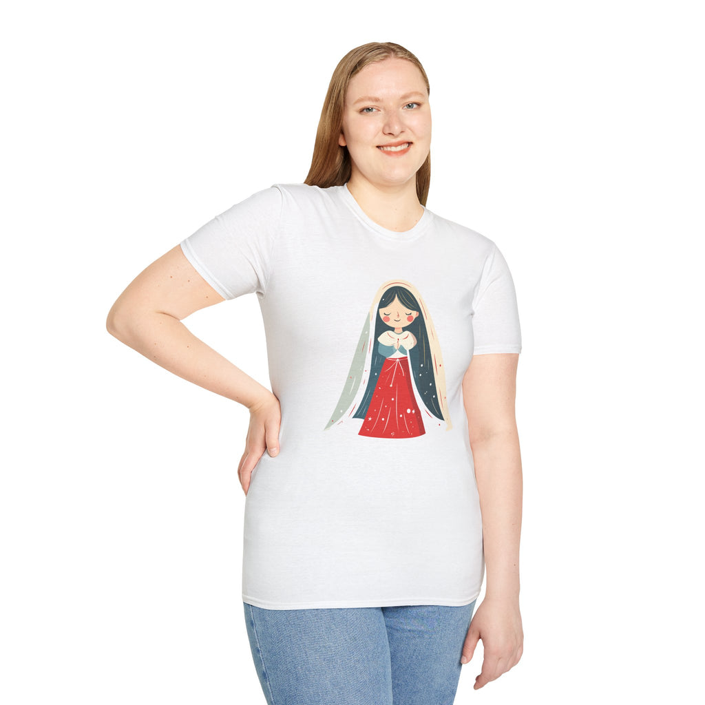 Virgin Mary Illustration T-Shirt — Cute Nativity Tee