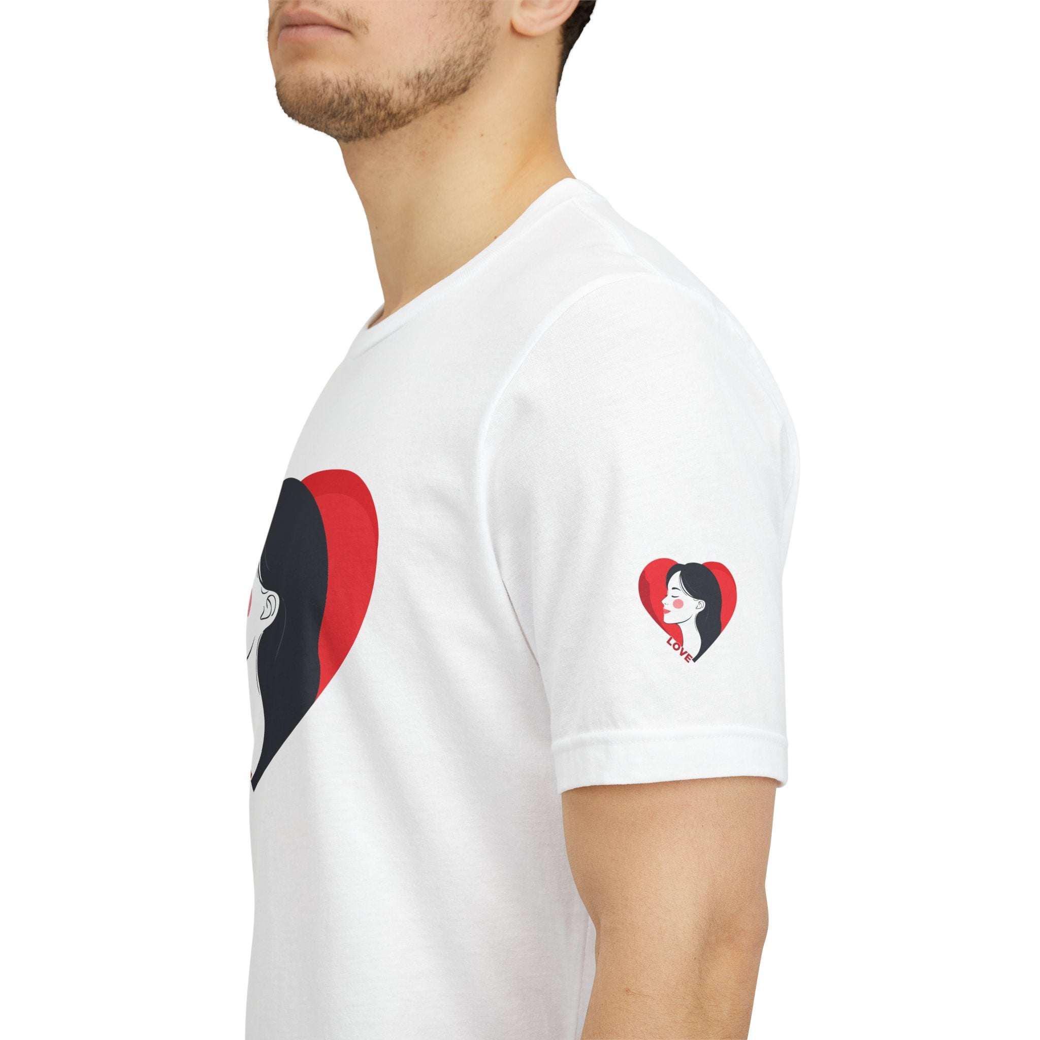 T-Shirt Retro Woman in Heart 'Love' Graphic Tee