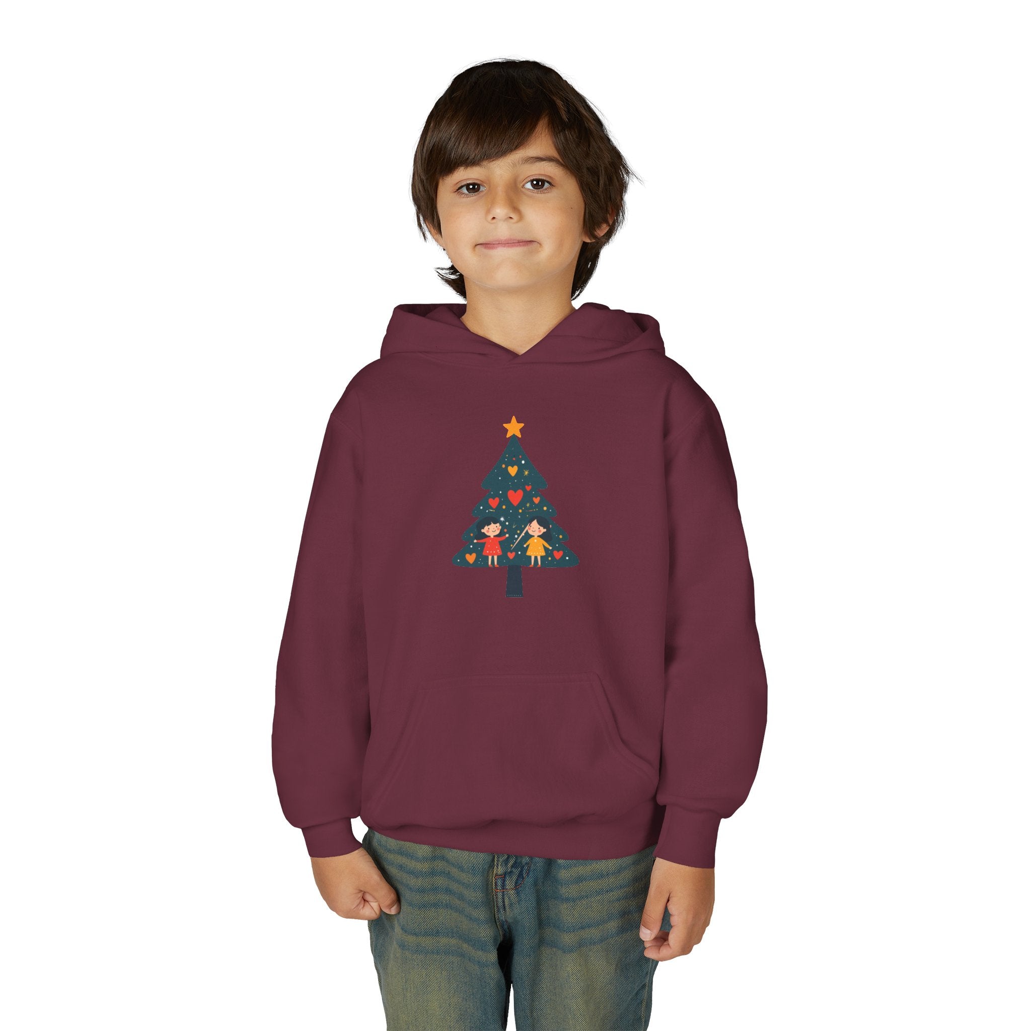 Youth Christmas Tree Hoodie – Cute Kids Holiday Tree Sweatshirt