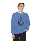 Stylized Flame Graphic Sweatshirt | Minimal Fire Illustration Crewneck