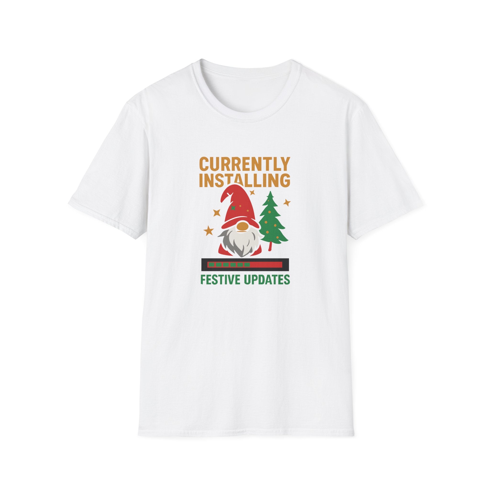 Currently Installing Festive Updates Christmas T-Shirt Holiday Gnome Tee