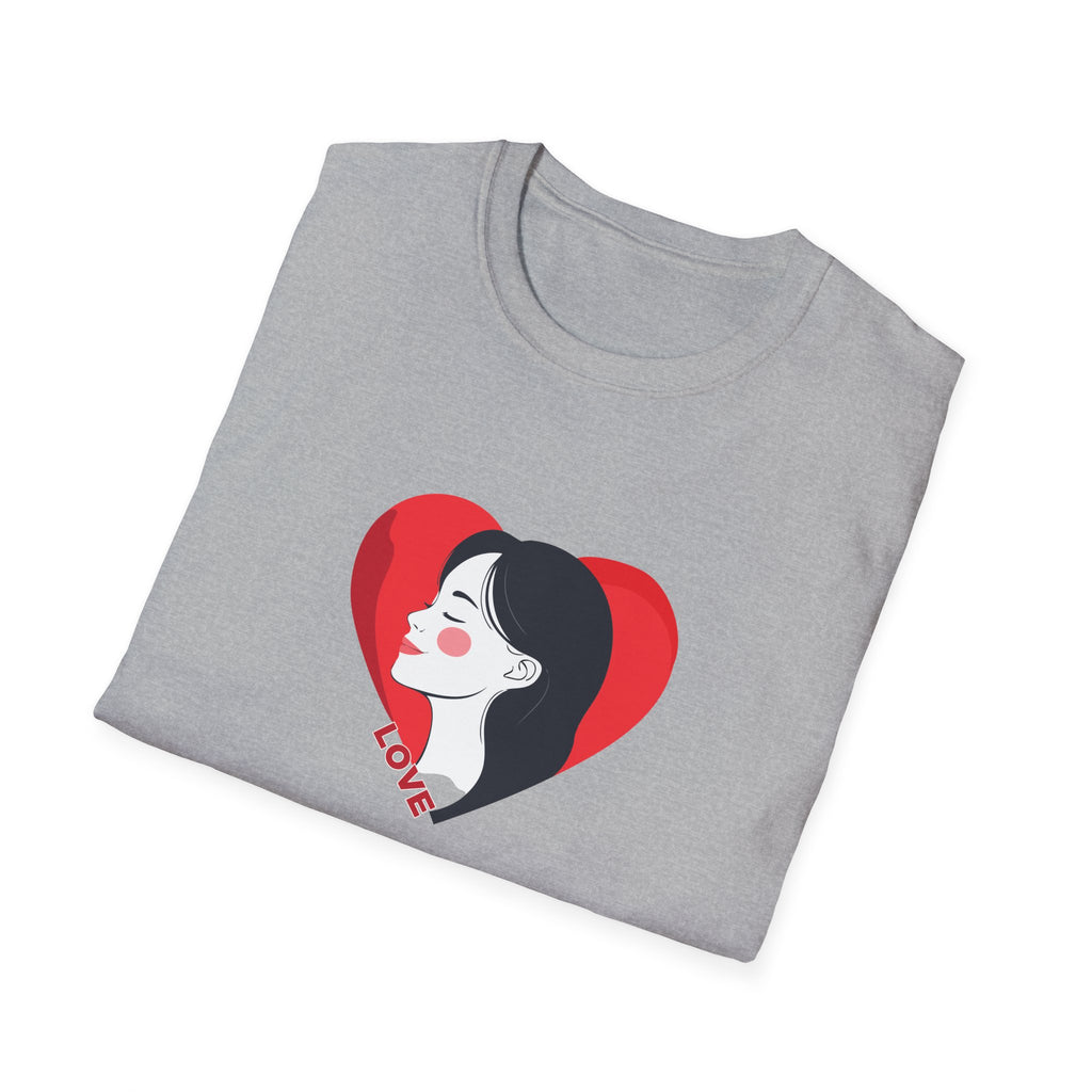 Love Heart Portrait T-Shirt Woman Face Profile
