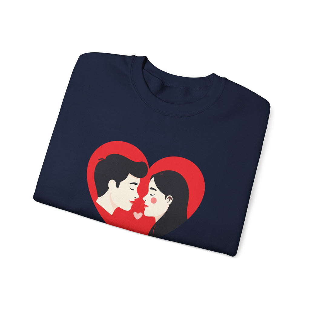 Valentine Couple Heart Crewneck Sweatshirt