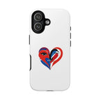 Heart Face Phone Case Red & Blue Abstract Love Design