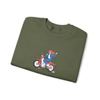 Biker Girl Retro Motorcycle Crewneck Sweatshirt