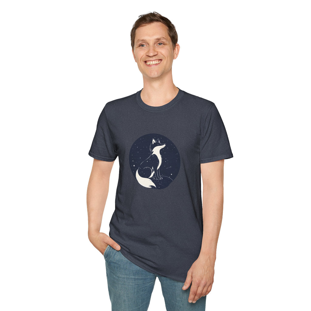 Fox Moon T‑Shirt Minimal Night Sky Fox Graphic Tee