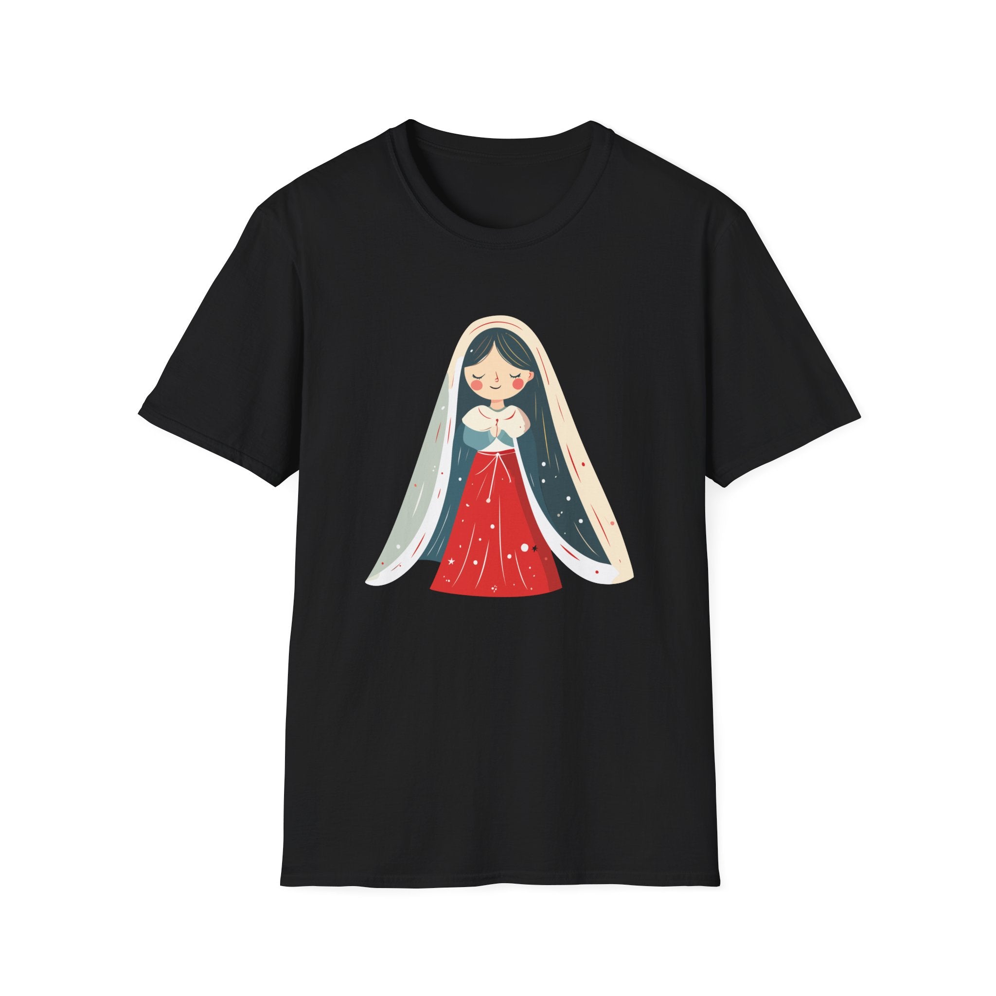 Virgin Mary Illustration T-Shirt — Cute Nativity Tee