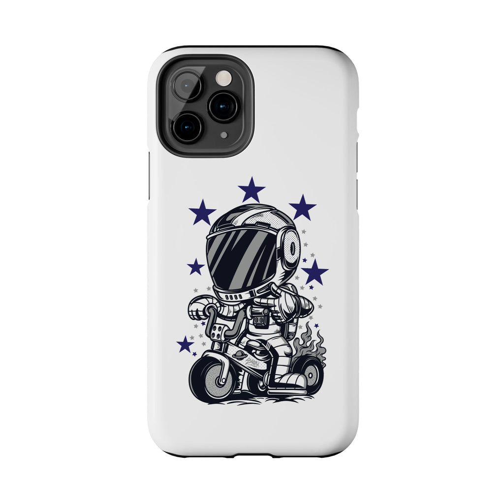 Astronaut Biker Tough Phone Case Retro Space Helmet Rider with Stars