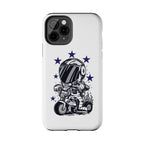 Astronaut Biker Tough Phone Case Retro Space Helmet Rider with Stars
