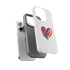Heart Face Phone Case Red & Blue Abstract Love Design