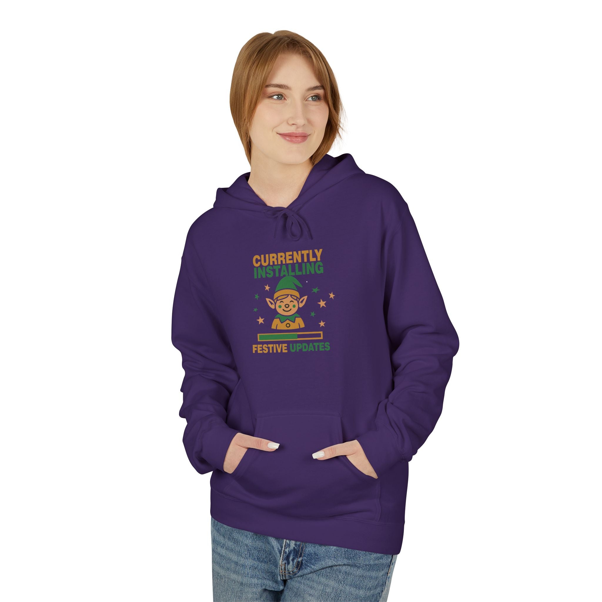Holiday Hoodie "Currently Installing Festive Updates" Gingerbread Sweatshirt