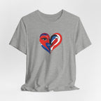 Heart Portrait Tee Romantic Face Heart Graphic T‑Shirt
