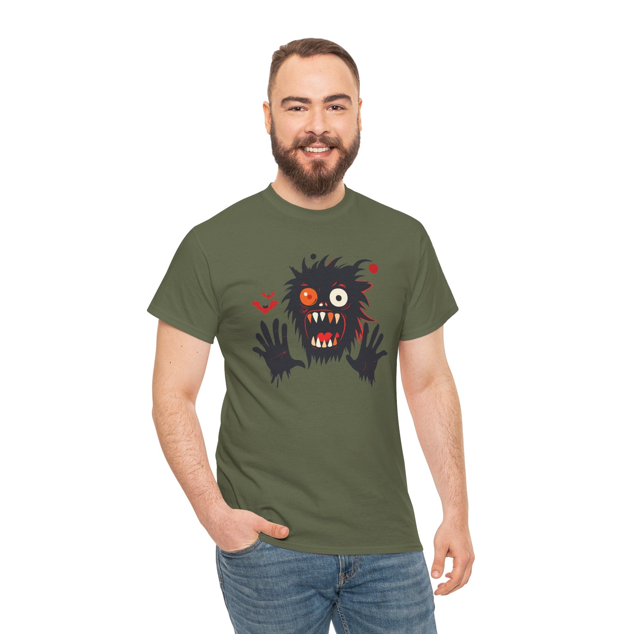 Monster Face T-Shirt Scary Creepy Graphic Tee (Halloween)