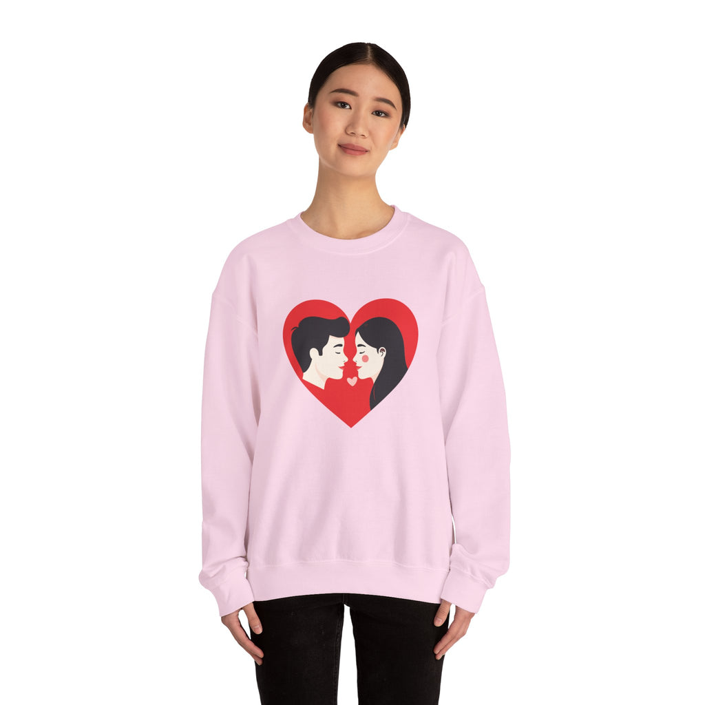 Valentine Couple Heart Crewneck Sweatshirt